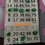 A winning card of a game at the Breaking the Silence Mystery Bingo.