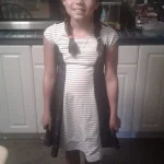 Rianna all dressed up for a school dance.