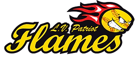 LV Patriot Flames softball team logo.