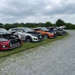 A row of cars from the Ignite the Change car show.