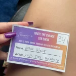 A vehicle name card for our Ignite the Change car show.